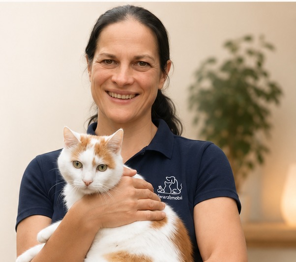 Dr. Birgit Angerer mit einer Katze